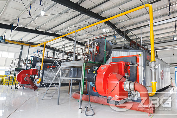 What is the thermal efficiency of gas fired steam boilers
