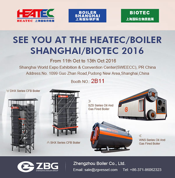 SEE YOU AT THE HEATEC/BOILER SHANGHAI/BIOTEC 2016